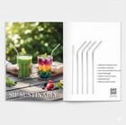 Reusable Metal Straws 4-Pack Stainless Steel for Tumblers w/ Cleaning Brush