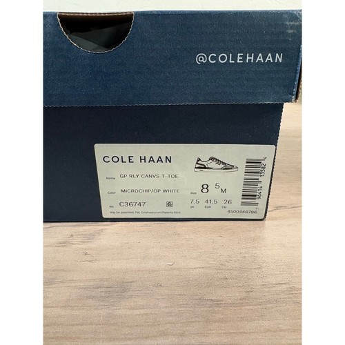 T-Toe Cole Haan Grandpro Grand RLY tela bianco su bianco uomo 8,5 EU 41,5 nuovo con scatola - Foto 10 di 10