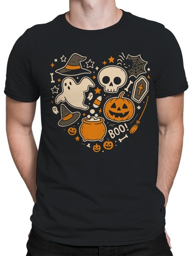 Spooky Halloween Icons Collage Men's T-shirt - Picture 2 of 6