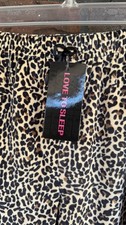 NWT Leopard Print Love To Sleep Pants Large Joggers Elastic Waist Super Soft