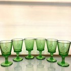 LA ROCHERE Alpine Deer Stag Head Embossed Goblet Wine Glass Set of 6 Green NEW