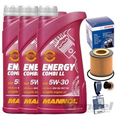 BOSCH ÖLFILTER 1457429194+MANNOL 5W30 ÖL 1.2+12V für VW POLO 9N SKODA FABIA 1 2