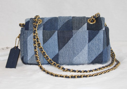 🌸 COACH Tabby Shoulder Bag 20 with Patchwork Quilting Denim Purse Handbag $495 - Picture 5 of 8