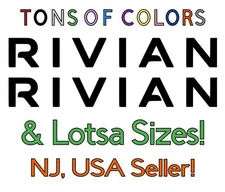 TWO RIVIAN Die Cut Vinyl Decals 40+ Colors! DOES NOT FIT/COVER EMBLEMS!