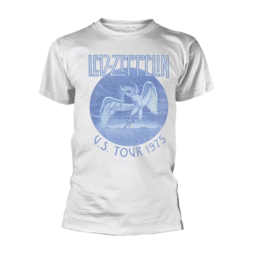 Футболка LED ZEPPELIN - TOUR 75 сине-БЕЛАЯ XX размера