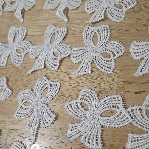 Lot 48 Applique Venise Lace Ivory Ribbon Bow DIY Crafts -Other Ones Listed Also - Picture 2 of 5