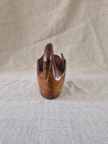Holz Schwan Schale Schmuckhalter rustikal Volkskunst Vintage handgeschnitzt Schale - Bild 5 von 9