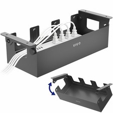 Flip-Open 16 inch Under Desk Cable Management Holder, Under Standing Desk Ste...