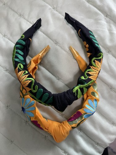 2 Embroidered Headband Diadema Bordada mexicana Artesanal bordada handmade - Bild 5 von 5