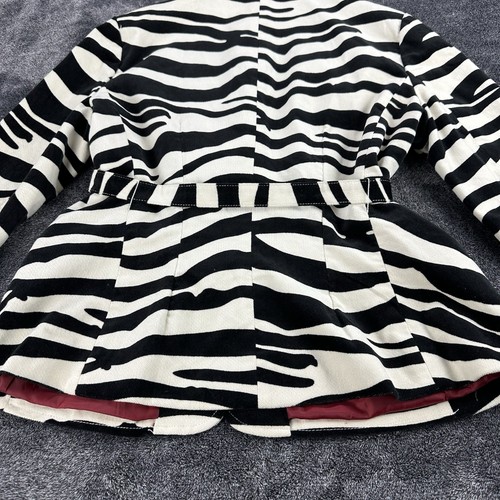 Blazer vintage Newport News zebrato velluto donna 16 retrò carriera sexy ufficio - Foto 14 di 17