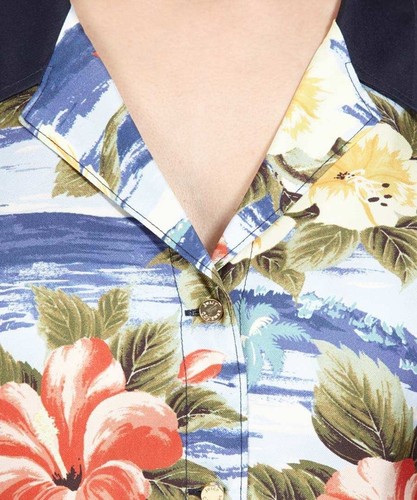 JUICY COUTURE 100% SILK MAUI Hwaian printbutton up SHIRT NEW $118 XS - Picture 3 of 5