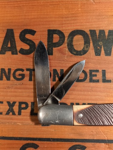 Vintage Queen #23 Sawcut Delrin Barlow Pocket Knife, Aluminum Frame - Bild 3 von 9