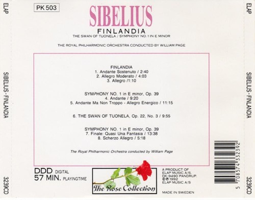 Finlandia Jean Sibelius 1992 CD Top-quality Free UK shipping Fast Dispatch - Picture 2 of 8