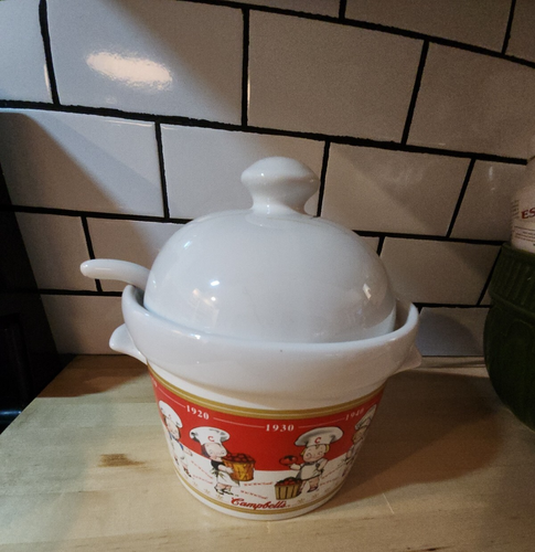 Zuppiera Campbell vintage con coperchio e mestolo - ceramica - Foto 10 di 14