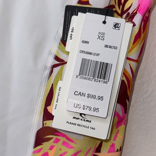 Rip Curl Women's Copacabana Long Sleeve UPF Rash Guard Size XS - Imagen 7 de 10