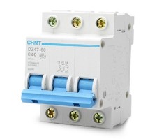 10pcs Miniature Circuit Breaker DZ47-60 C40 3P 40A AC230/400V Rated Current M3 