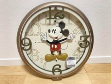 SEIKO Clock Wall Clock Melody Mickey & Friends Disney Time Brown FW576B USED