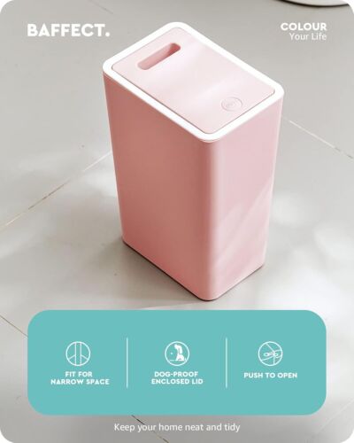 Small Trash Can with Lid Waste Basket Bathroom Garbage Can -2.1 Gallon (Pink) - Picture 2 of 6