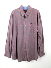 CHAPS Long Sleeve Dress Shirt Men XLT Red Check Pockets Collared Easy Care