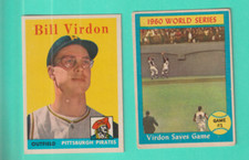2 TOPPS BILL VIRDON PITTSBURGH PIRATES 1958 # 198,1961 # 306