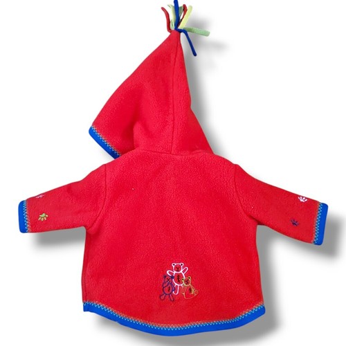 Hannah Andersson red Bear fleece jacket Coat Boys Or Girl size 50 0-3 months - Picture 2 of 11