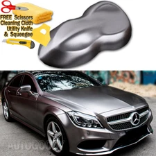 480"x60" Satin Matte Chrome Dark Gray Vinyl Film Wrap Air Bubble Free 40ft x 5ft