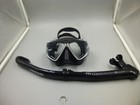 Nice Cressi Pano 4 Scuba Dive Mask And Snorkel Set / Black & Silver Clear Lenses