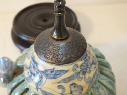 Vintage seltener chinesischer Vogelkäfig aus Keramik Porzellan handbemalt - Bild 5 von 15
