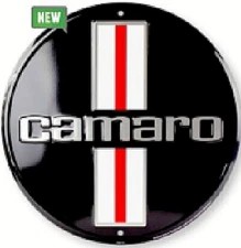 CHEVROLET CAMARO EMBOSSED METAL CIRCLE SIGN