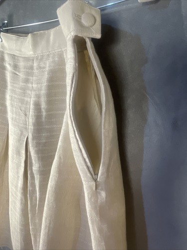 Brooks Brothers Womens Creamy Beige Lined Pleated Skirt 100% Irish Linen Sz 8 - Picture 4 of 8