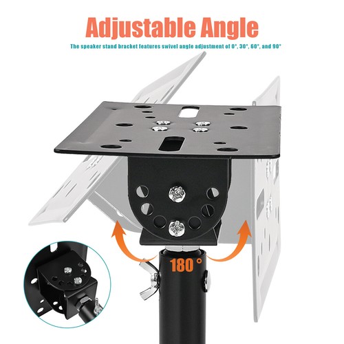 2x Speaker Wall Ceiling Mount Stand - Black Mounting Brackets Swivel Tilt Holder - Picture 7 of 14
