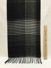 Scarf Fringe Houndstooth Black Gray White Head Shoulder Wrap 70" Winter Soft