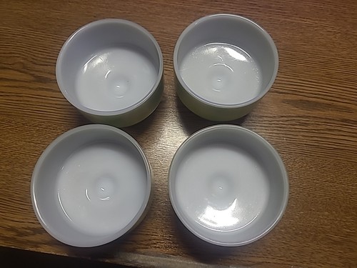 Vintage MCM Federal Glass Footed Deseret Sherbet Cups bowls Olive Green Set Of 4 - Picture 3 of 9