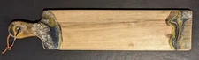 BRANDANI Wood Cheese Board Cutting Board Serving Board Dipped in Glaze 21.5x4.75