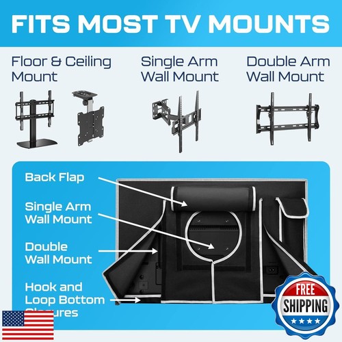 Outdoor TV Cover 65 Inch Weatherproof and Waterproof | TV Cover for Outside 6 - Picture 3 of 5
