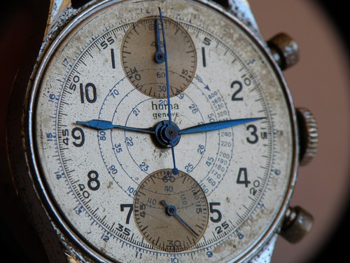 HUMA GENEVE-CRONO-MANUALE-BITONALE-PULSANTI A POMPA-VENUS 170-RUOTA A COLONNE - Picture 18 of 24
