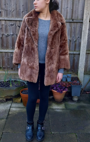 Vintage Maurice Veldoy Parkland Sunderland Mink Fur Coat Size M Brown Fur - Picture 6 of 17