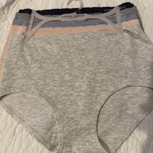 5 Laura Ashley Panties Brief Underwear Rayon Nylon Spandex Solid Size XL