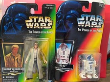 Kenner Star Wars Potf Han Solo & R2D2 Action Figure Set bundle of 2 figures!