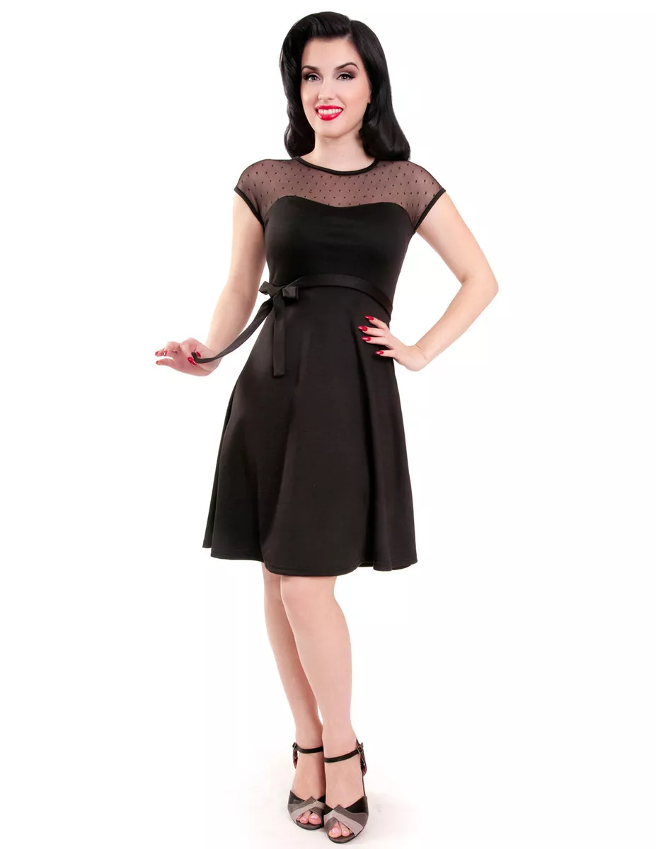 Black dress shop with sheer top