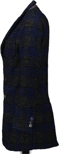 NUOVO! Cappotto uomo Bob blu nero a quadretti, taglia 48 - Foto 3 di 7