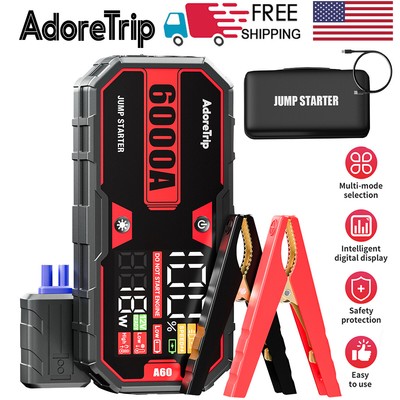 Car Jump Starter Portable 6000A Power Bank Battery Charger High Booster Clamp