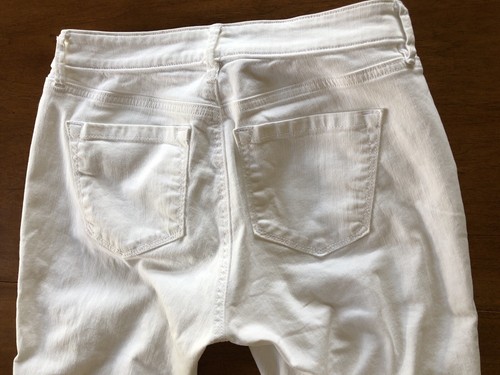 Ann Taylor LOFT Women’s 4 27 Curvy Straight White Denim Jeans - Afbeelding 12 van 13