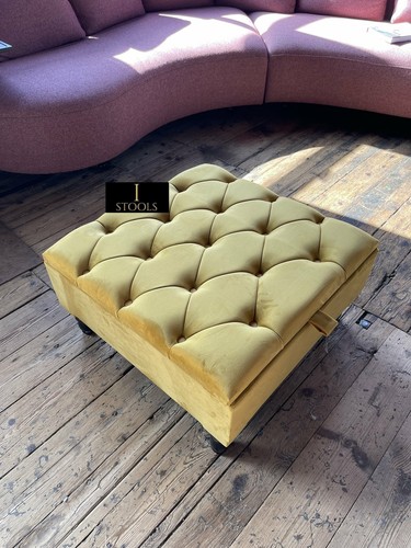 Handmade Square Footstool Ottoman with Storage Box - Ideal for Living Room - Picture 12 of 139
