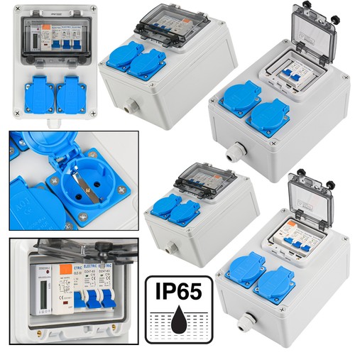 Stromverteiler FI-Schutzschalter Baustromverteiler Wandverteiler 1-Phasen Zähler - Bild 1 von 21