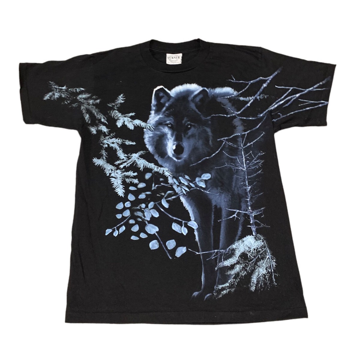 Turner Originals Black Sz Large T-shirt Front Wolf Graphic