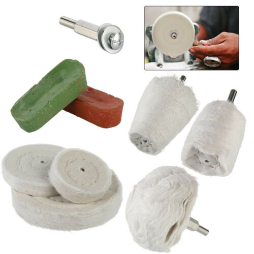 9x Polishing Wheel Set Felt Polishing Buffing Wheel Pad Mop Drill Kit for Metal - Picture 2 of 12
