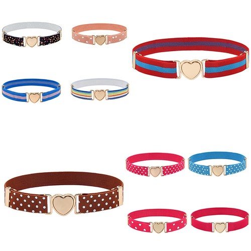 Boys Kids Belts Girls Elastic Adjustable Children Heart Alloy Buckle Toddler US - Picture 5 of 28