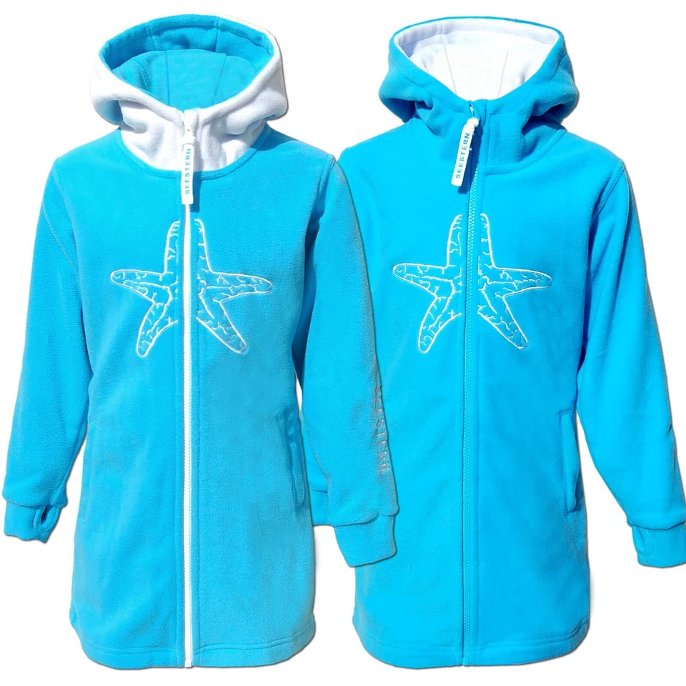 SEESTERN  Kinder Kapuzen Fleecejacke Fleecemantel Fleece Sweatjacke 116-164 /lb - Bild 1 von 4