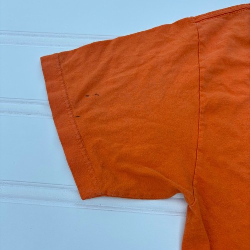 orange y2k affliction tribal style skull Harley Davidson motorcyle print tee L - Picture 6 of 9